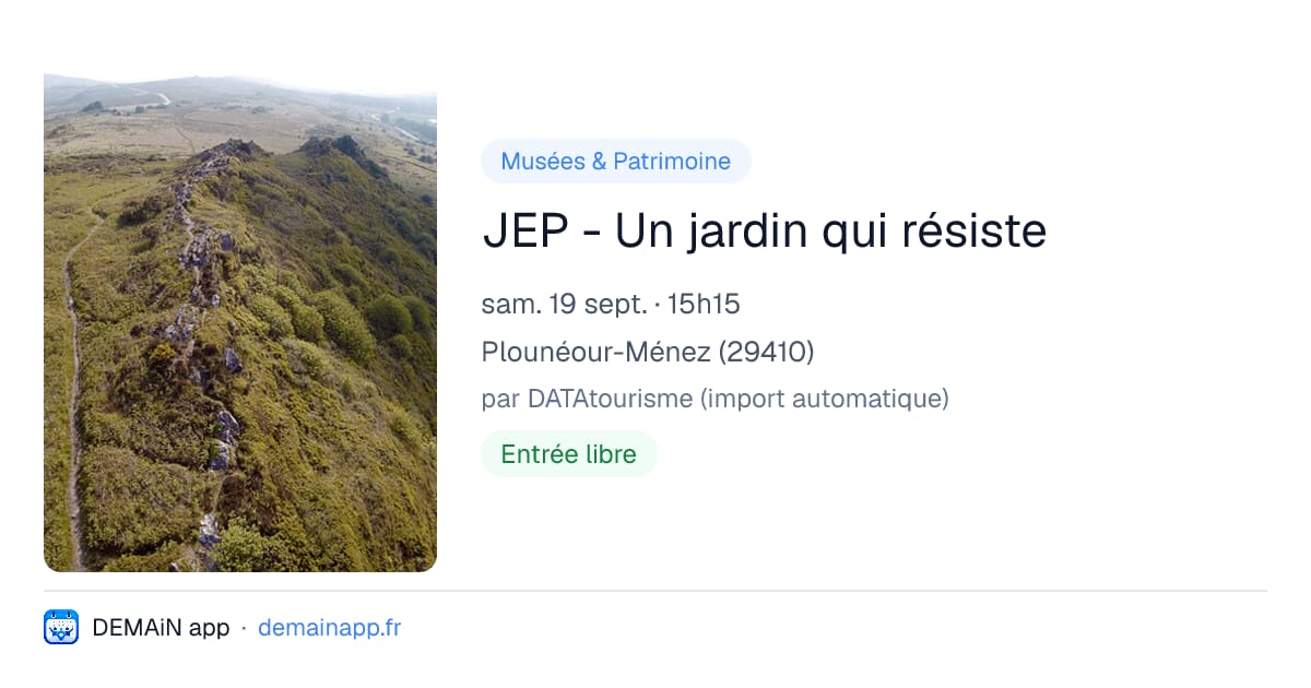 JEP - Un jardin qui résiste — Plounéour-Ménez