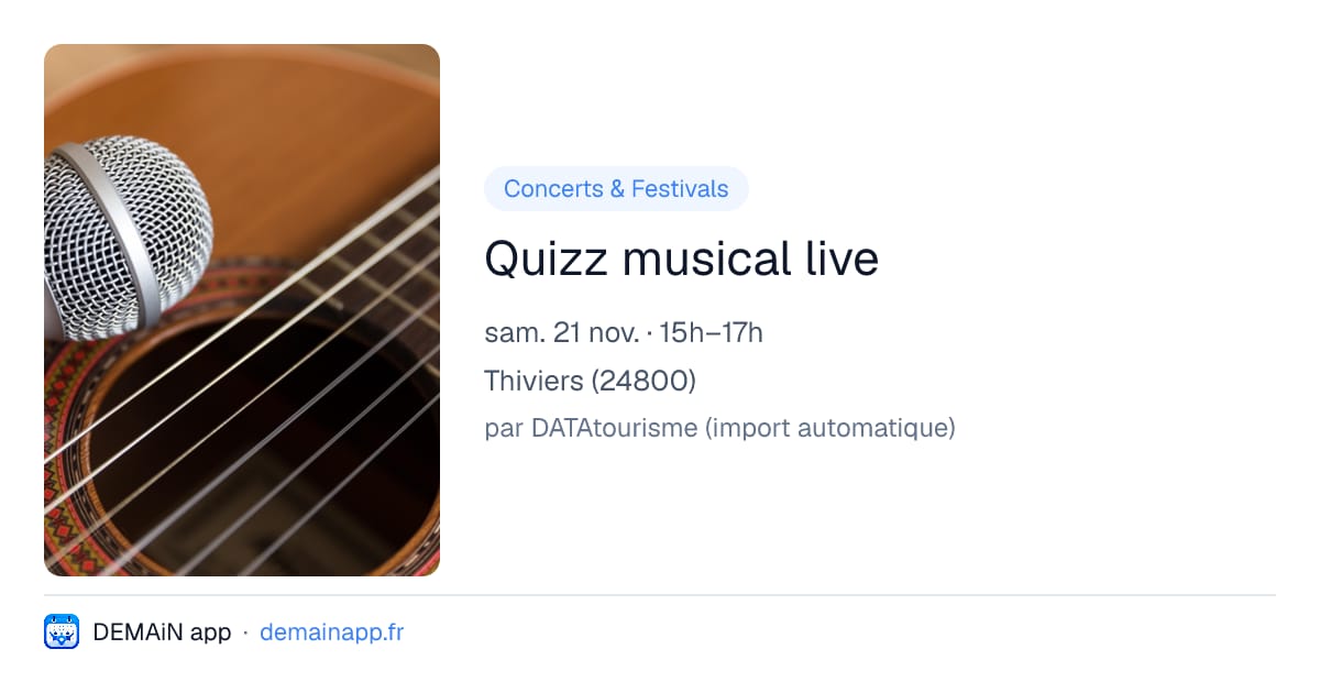 Quizz musical live — Thiviers