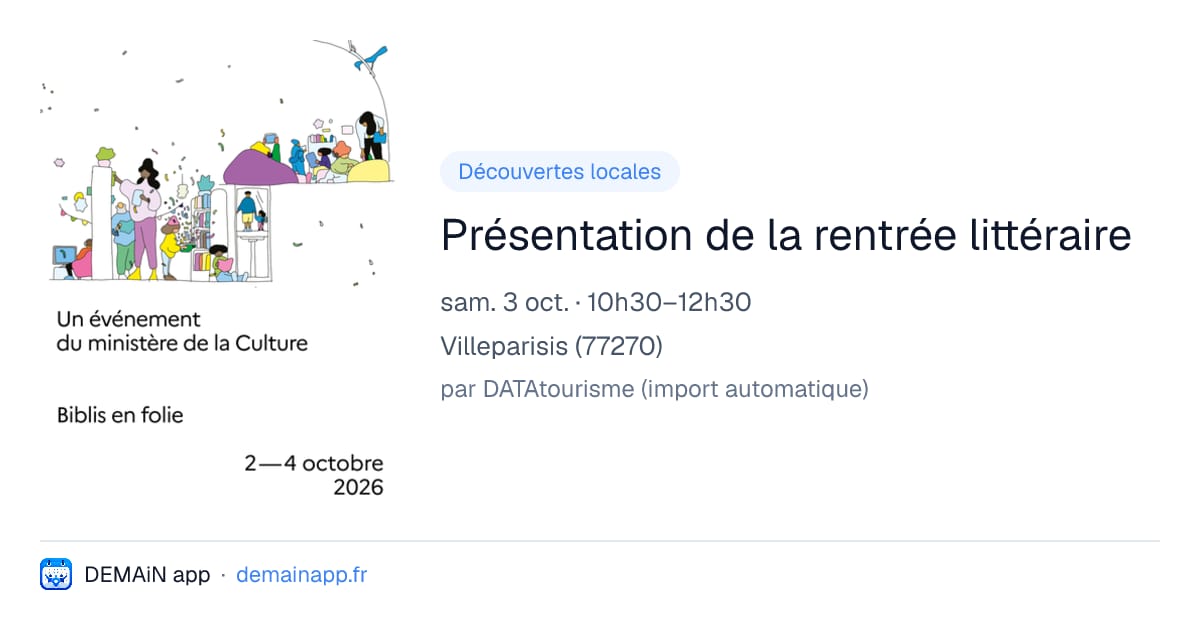 Présentation de la rentrée littéraire — Villeparisis
