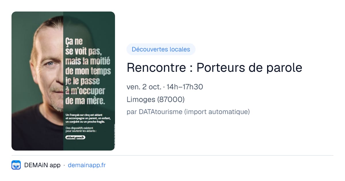 Rencontre : Porteurs de parole — Limoges
