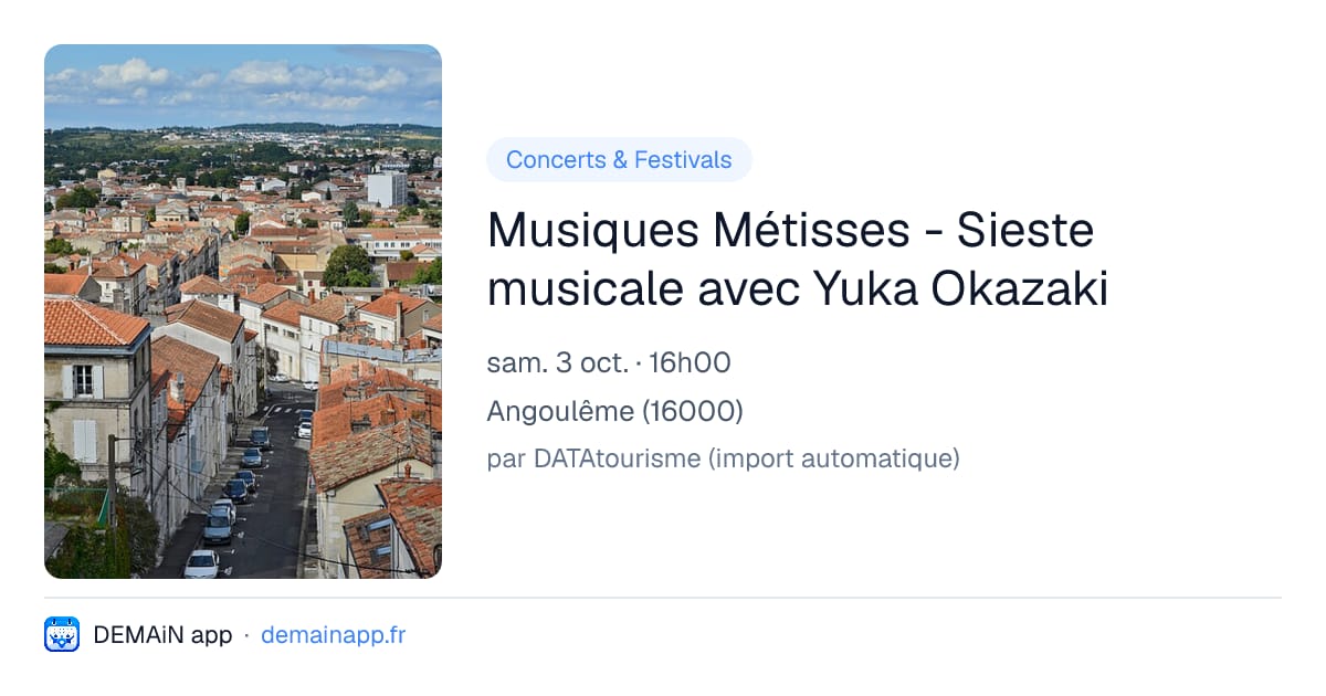 Musiques Métisses - Sieste musicale avec Yuka Okazaki — Angoulême