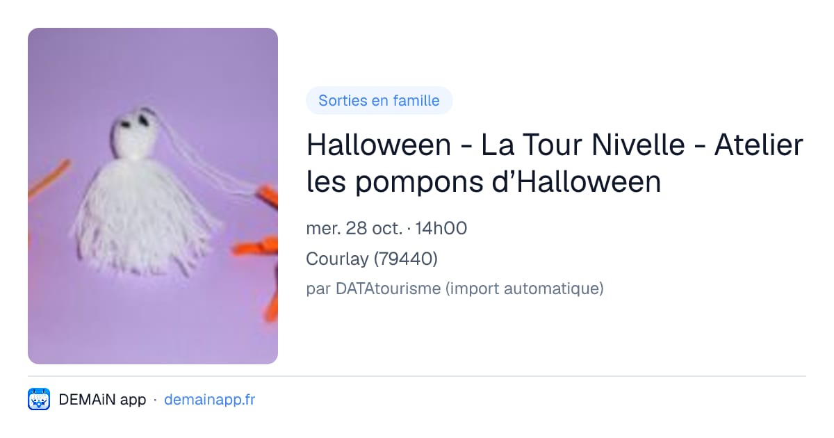 Halloween - La Tour Nivelle - Atelier les pompons d’Halloween — Courlay