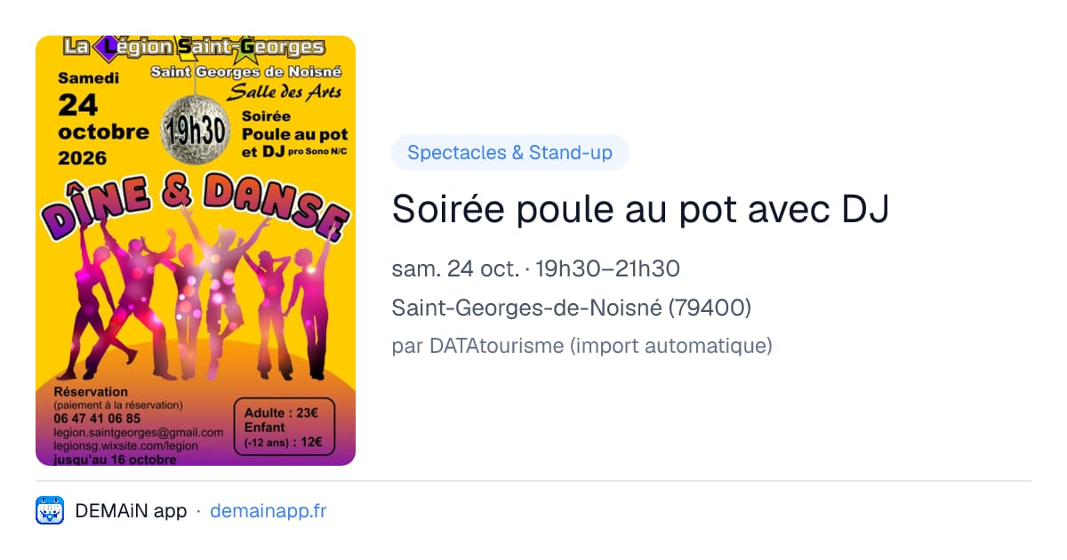 Soirée poule au pot avec DJ — Saint-Georges-de-Noisné