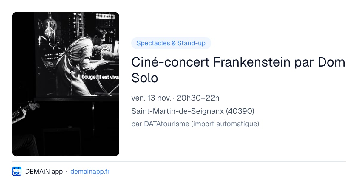 Ciné-concert Frankenstein par Dom Solo — Saint-Martin-de-Seignanx