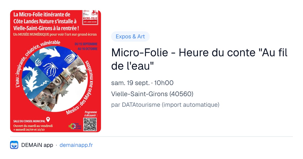 Micro-Folie - Heure du conte "Au fil de l'eau" — Vielle-Saint-Girons