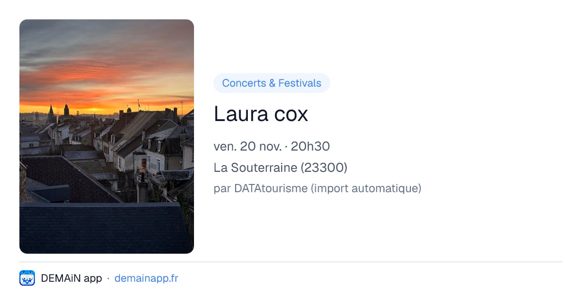 Laura cox — La Souterraine
