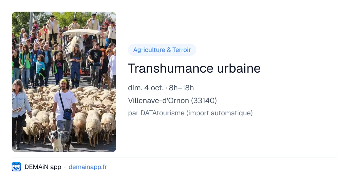 Transhumance urbaine — Villenave-d'Ornon