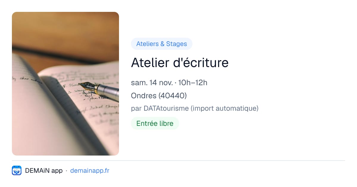 Atelier d'écriture — Ondres