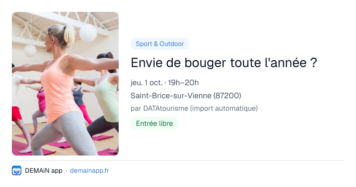 Envie de bouger toute l'année ? — Saint-Brice-sur-Vienne