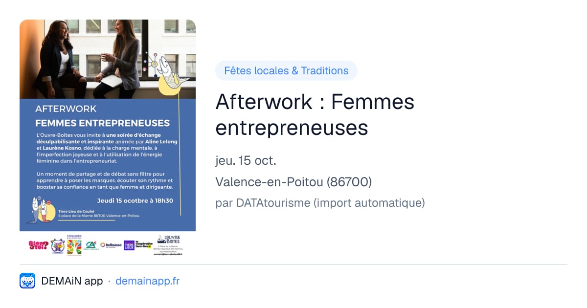 Afterwork : Femmes entrepreneuses — Valence-en-Poitou