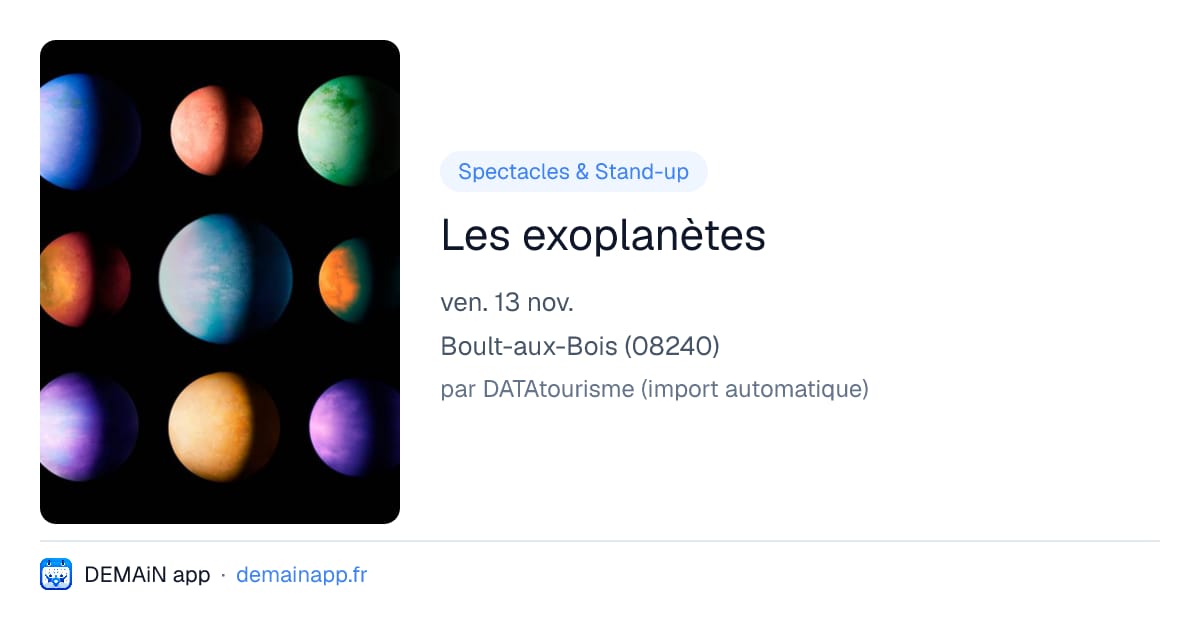 Les exoplanètes — Boult-aux-Bois