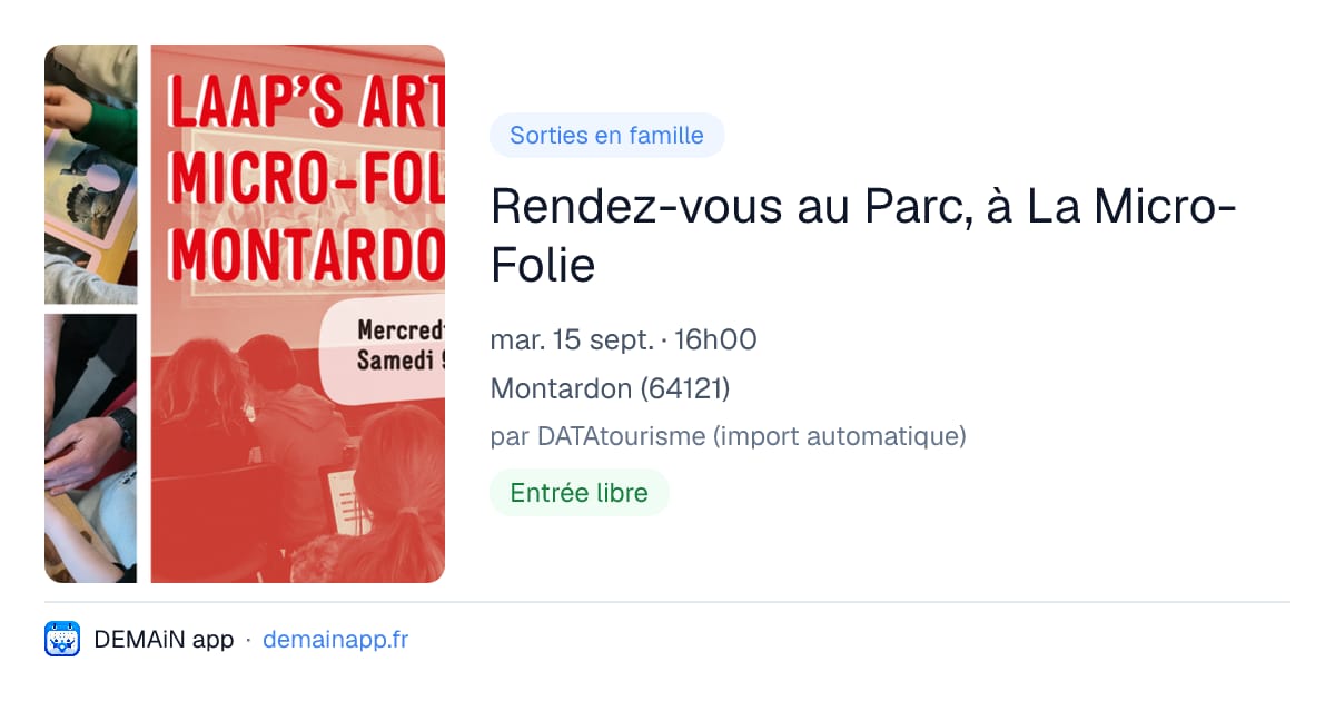 Rendez-vous au Parc, à La Micro-Folie — Montardon
