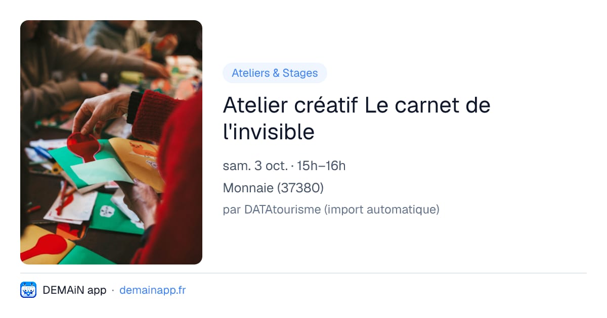 Atelier créatif Le carnet de l'invisible — Monnaie