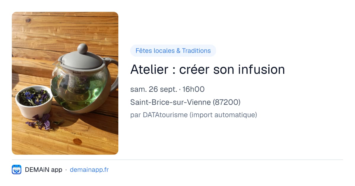 Atelier : créer son infusion — Saint-Brice-sur-Vienne