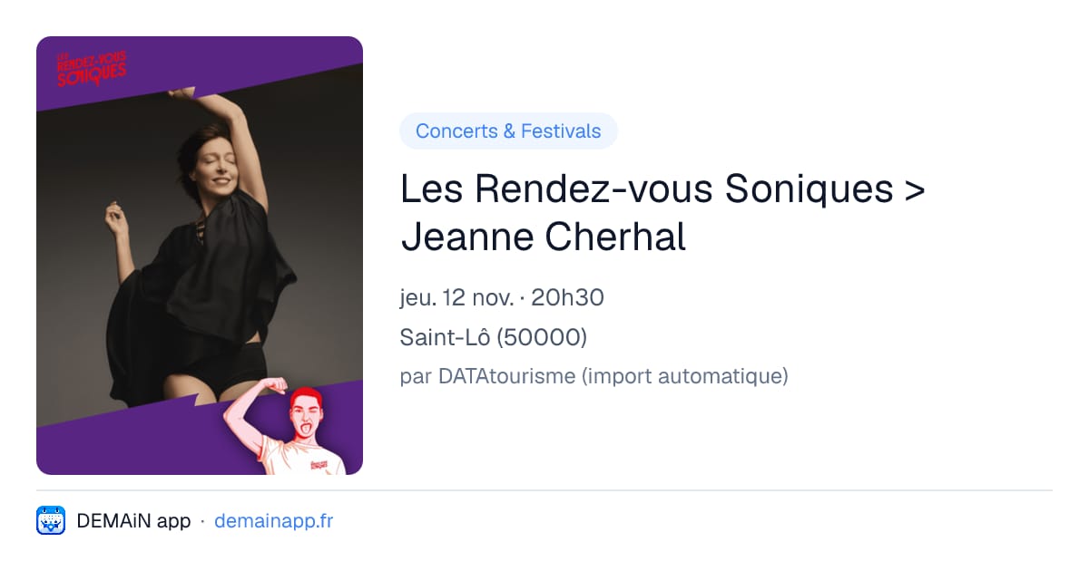 Les Rendez-vous Soniques > Jeanne Cherhal — Saint-Lô