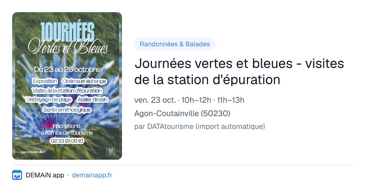 Journées vertes et bleues - visites de la station d'épuration — Agon-Coutainville