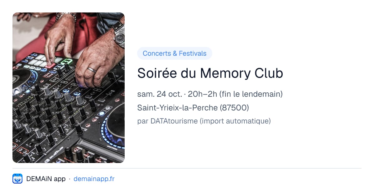 Soirée du Memory Club — Saint-Yrieix-la-Perche