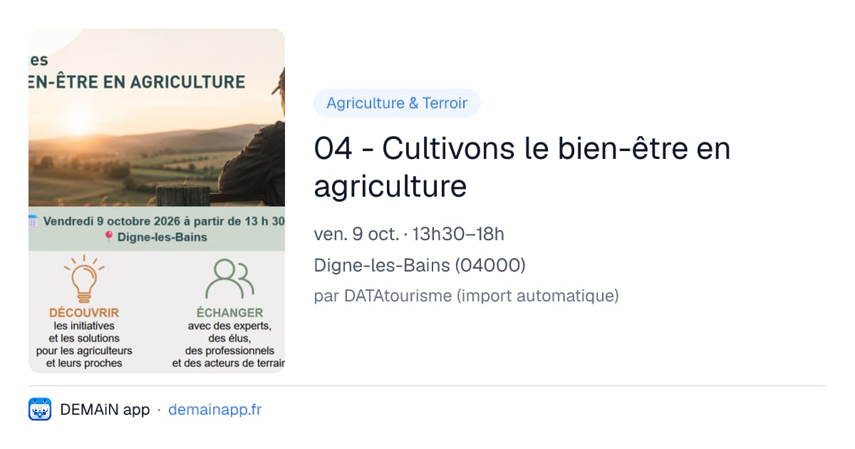 04 - Cultivons le bien-être en agriculture — Digne-les-Bains
