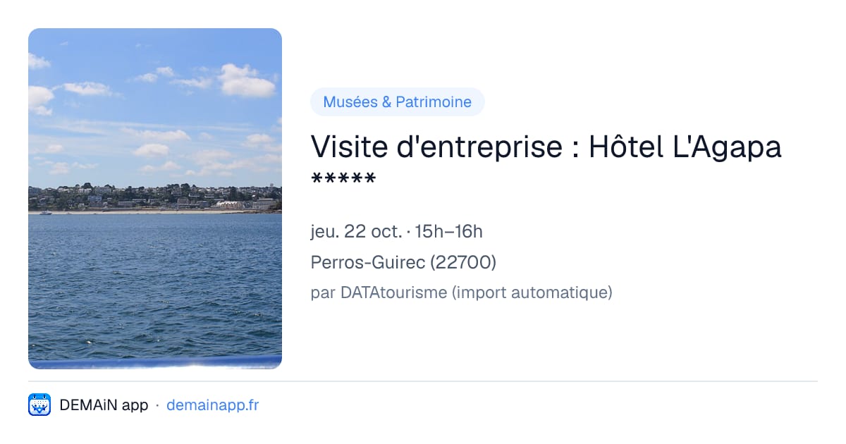 Visite d'entreprise : Hôtel L'Agapa ***** — Perros-Guirec