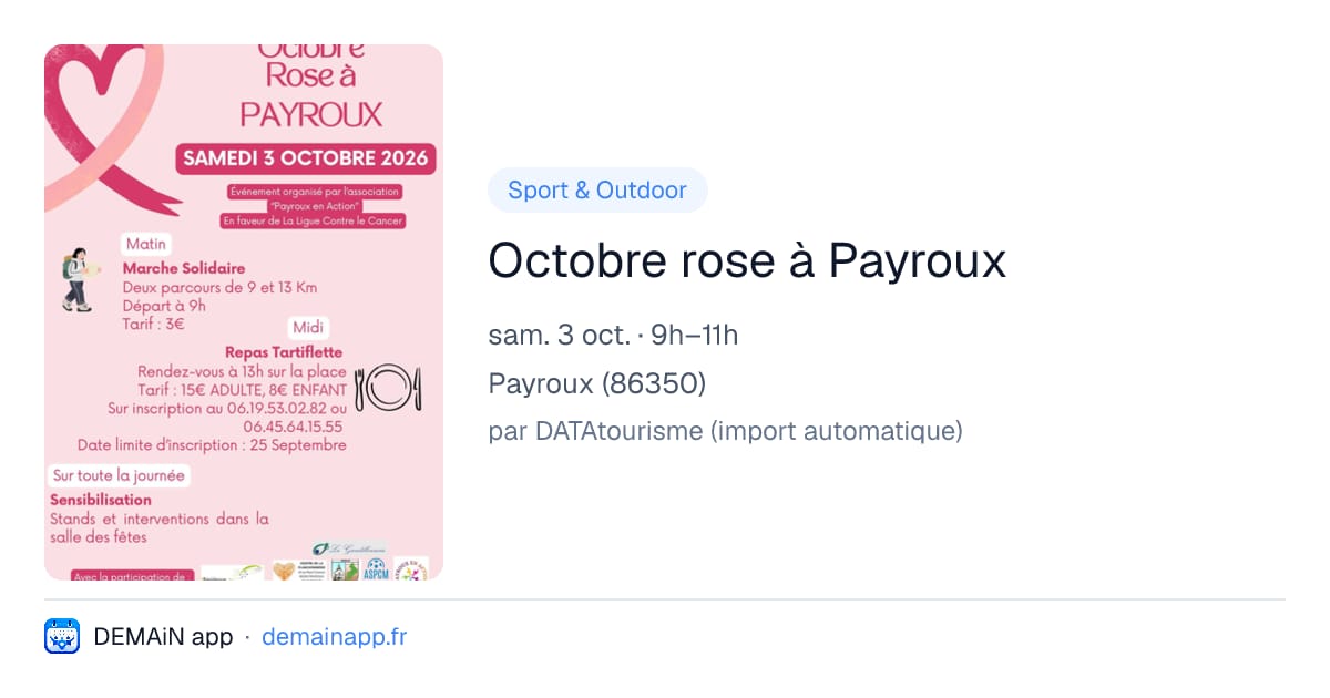 Octobre rose à Payroux — Payroux