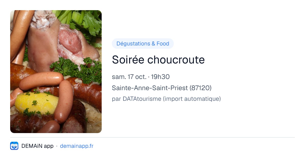 Soirée choucroute — Sainte-Anne-Saint-Priest