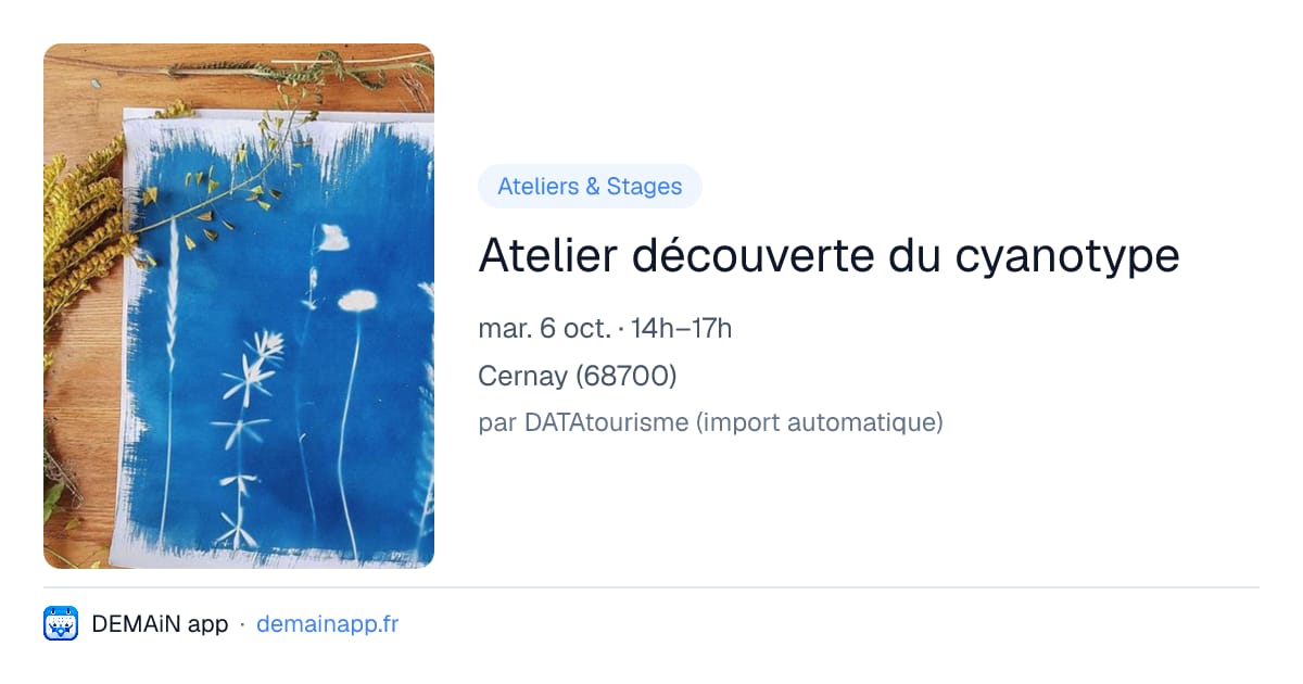 Atelier découverte du cyanotype — Cernay