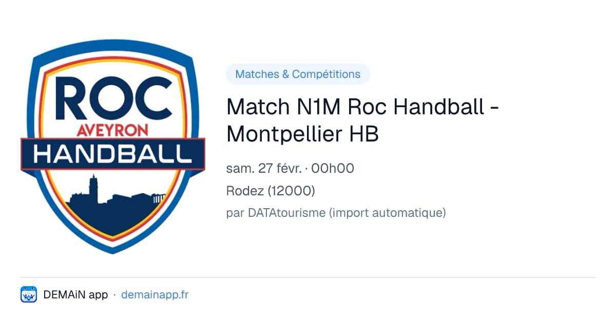 Match N1M Roc Handball - Montpellier HB — Rodez