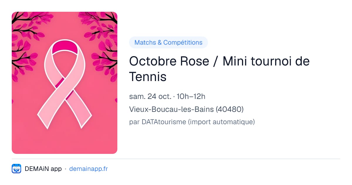 Octobre Rose / Mini tournoi de Tennis — Vieux-Boucau-les-Bains
