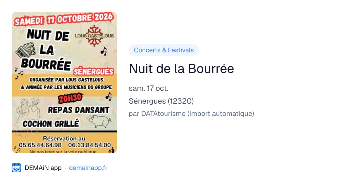 Nuit de la Bourrée — Sénergues