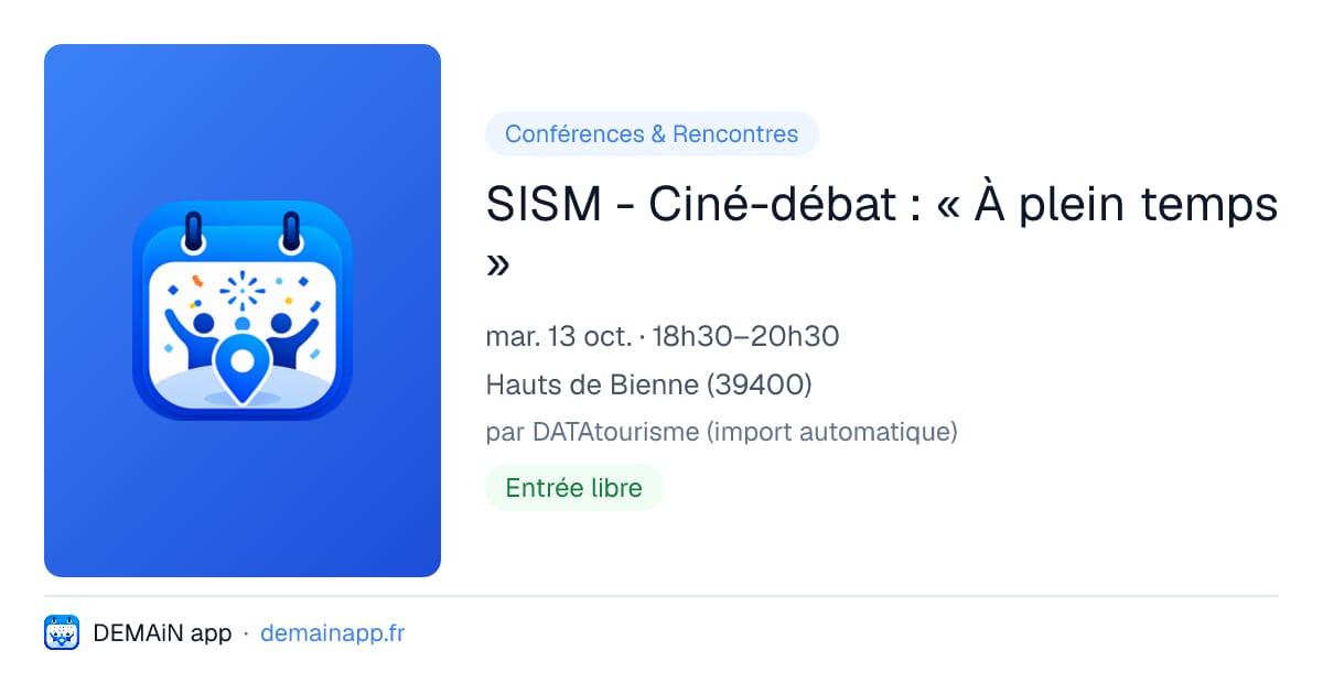 SISM - Ciné-débat : « À plein temps » — Hauts de Bienne