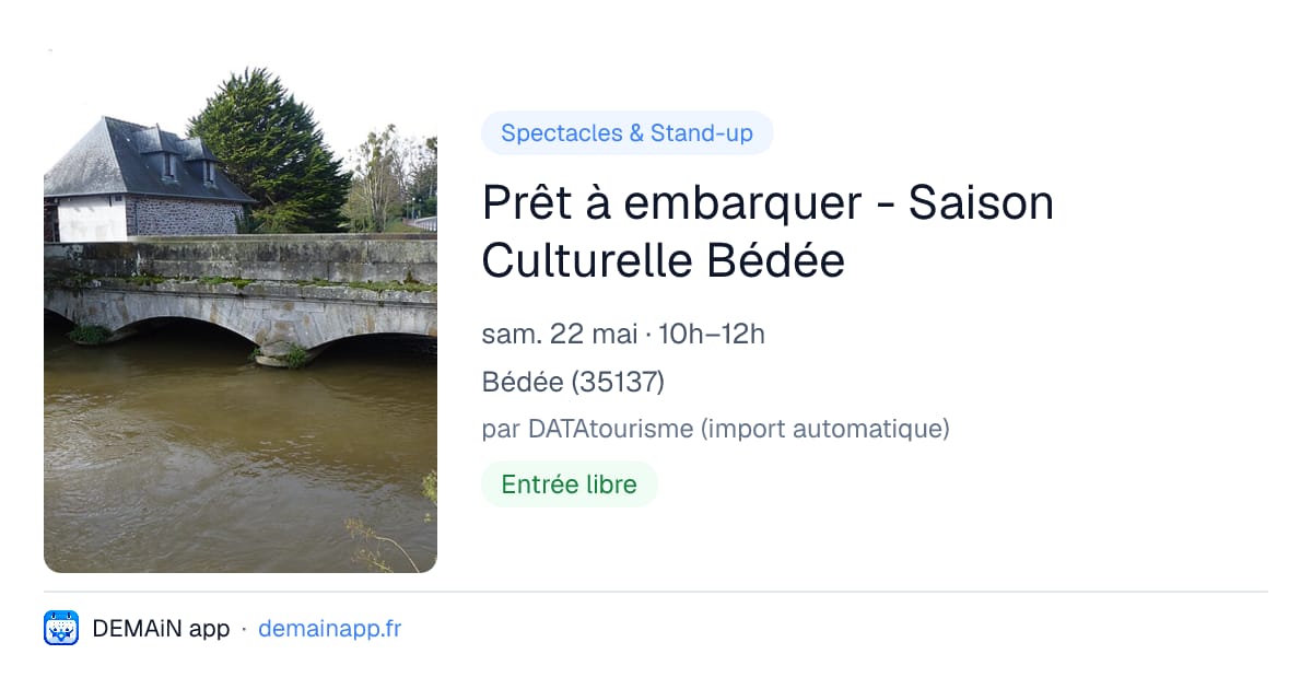 Prêt à embarquer - Saison Culturelle Bédée — Bédée