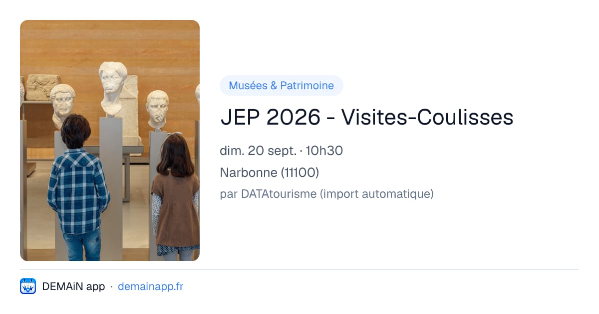 JEP 2026 - Visites-Coulisses — Narbonne