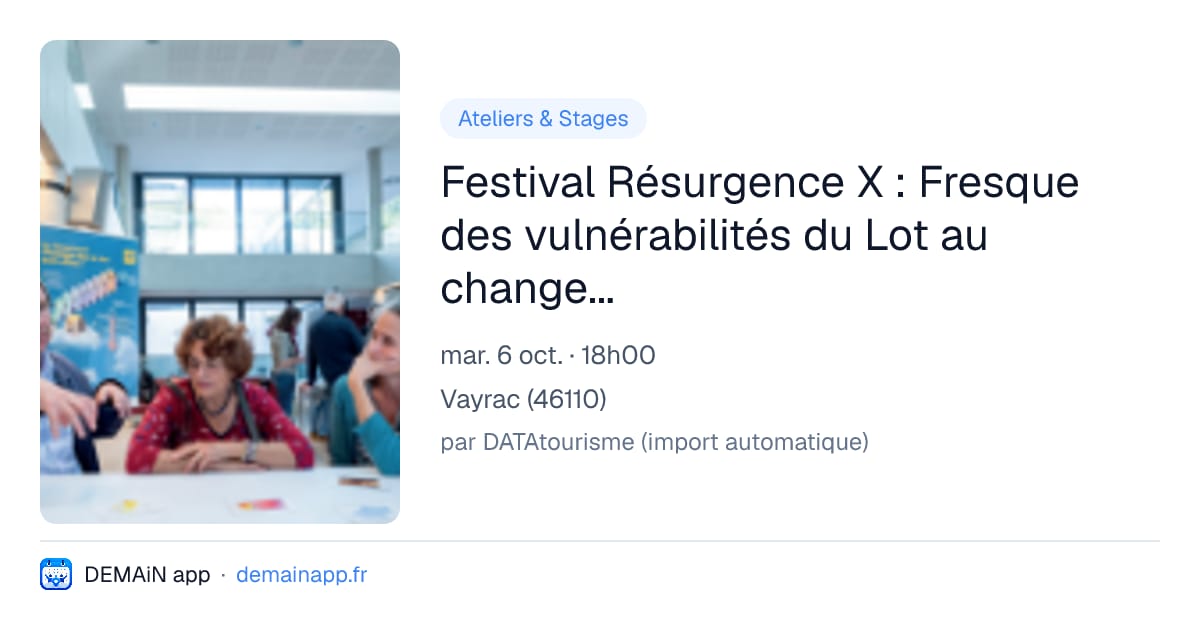 Festival Résurgence X : Fresque des vulnérabilités du Lot au changement climatique — Vayrac