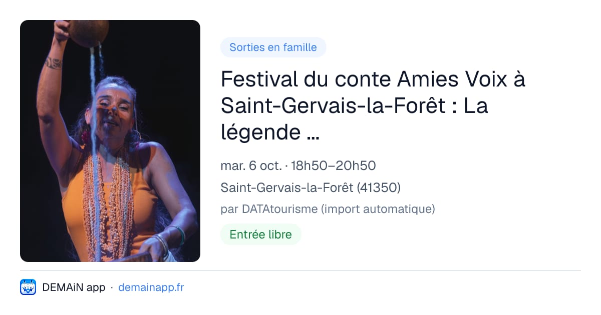 Festival du conte Amies Voix à Saint-Gervais-la-Forêt : La légende du cocotier et autres contes de Tahiti — Saint-Gervais-la-Forêt