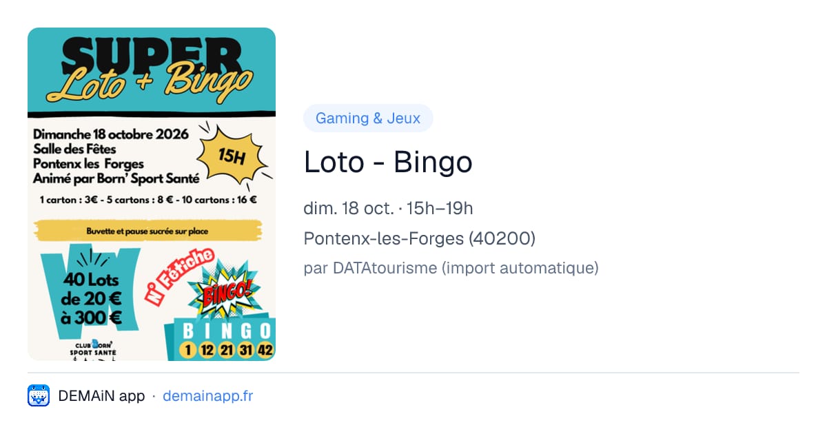Loto - Bingo — Pontenx-les-Forges