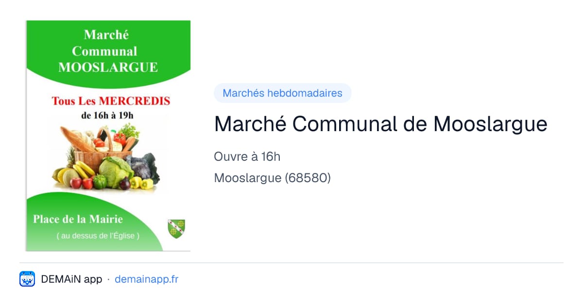 Marché Communal de Mooslargue — Mooslargue