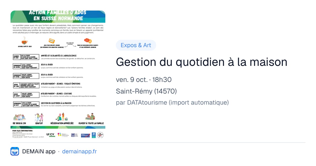 Gestion du quotidien à la maison — Saint-Rémy