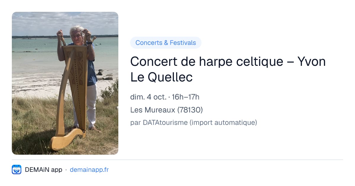 Concert de harpe celtique – Yvon Le Quellec — Les Mureaux