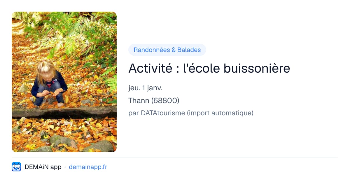 Activité : l'école buissonière — Thann