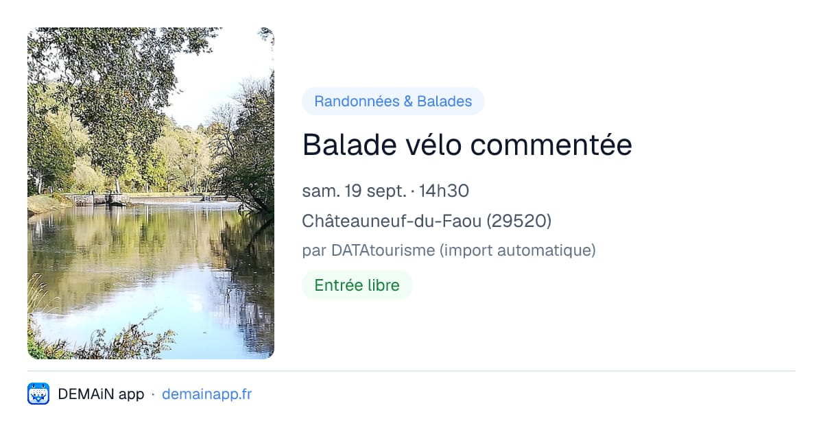 Balade vélo commentée — Châteauneuf-du-Faou