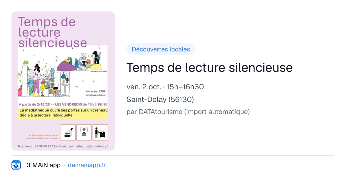 Temps de lecture silencieuse — Saint-Dolay