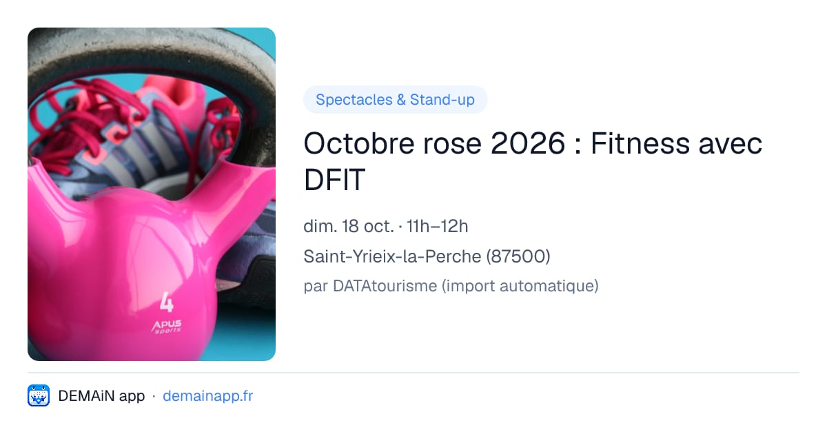 Octobre rose 2026 : Fitness avec DFIT — Saint-Yrieix-la-Perche