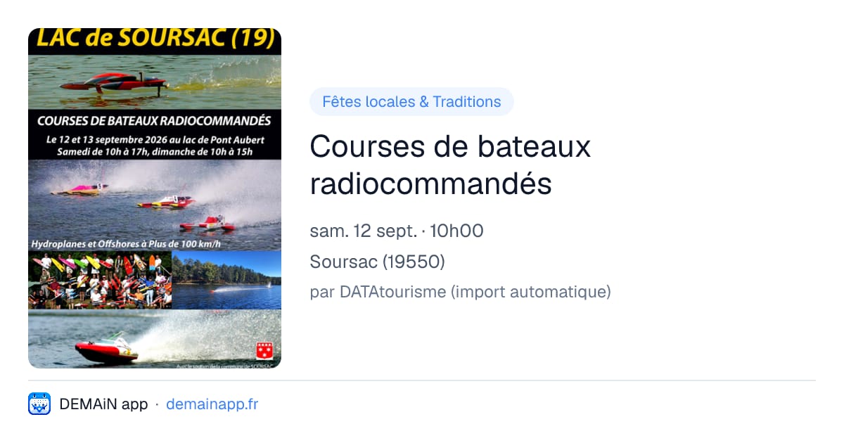 Courses de bateaux radiocommandés — Soursac