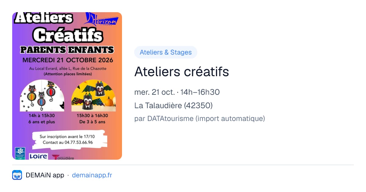 Ateliers créatifs — La Talaudière