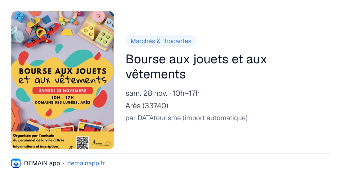 Bourse aux jouets et aux vêtements — Arès