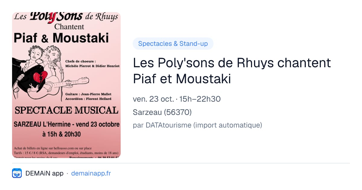 Les Poly'sons de Rhuys chantent Piaf et Moustaki — Sarzeau
