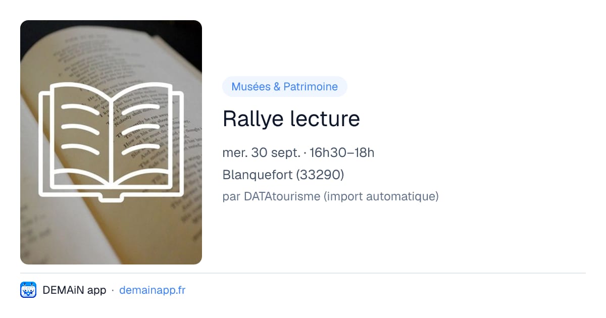 Rallye lecture — Blanquefort