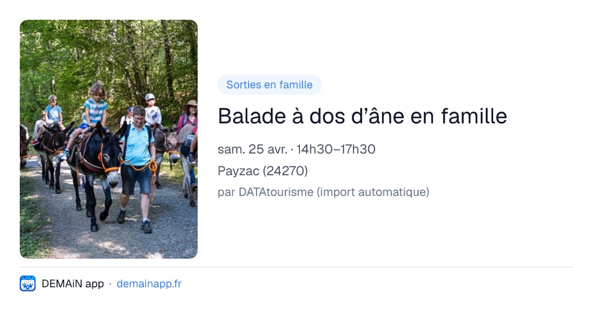 Balade à dos d’âne en famille — Payzac