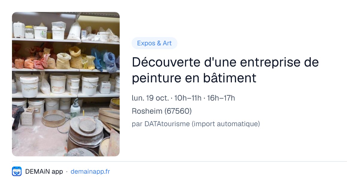 Découverte d'une entreprise de peinture en bâtiment — Rosheim