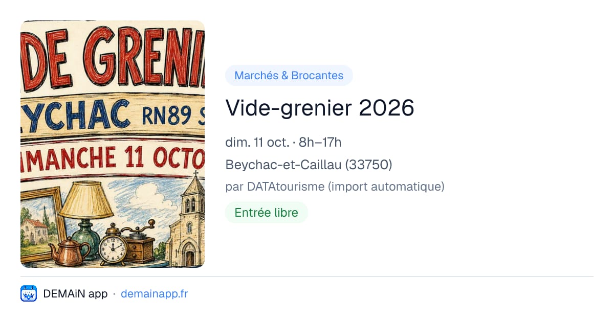 Vide-grenier 2026 — Beychac-et-Caillau